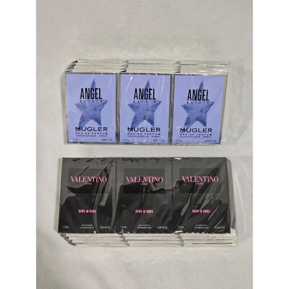 VALENTINO BORN IN ROMA & Angel Mugler Elixir sample x12 each total x24 - Picture 1 of 4